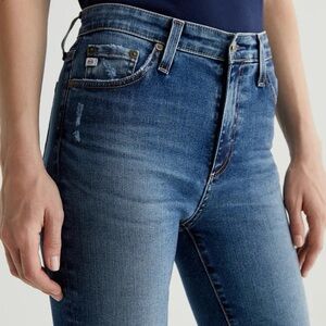 Ag Adriano Goldschmied| Slim Straight High Rise Medium Wash Denim Blue Jeans 30R